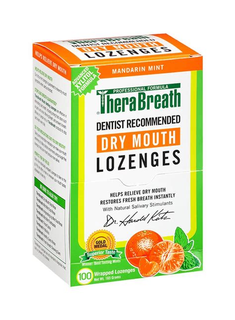 TheraBreath – Dry Mouth Lozenges – Mandarin Mint – 100 Lozenges – 165 g ...