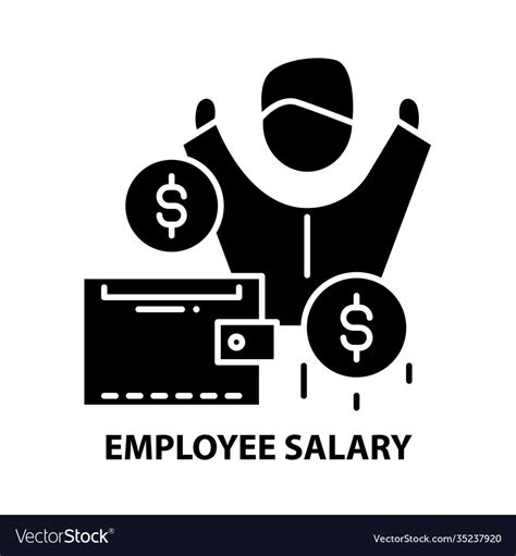 Employee Salary Icon Black Sign Royalty Free Vector Image