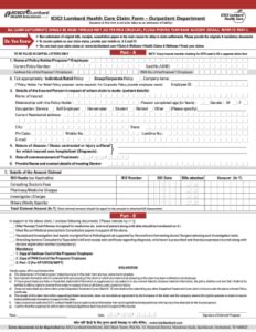 Icici Lombard Claim Form Fill And Sign Printable Template Online - ClaimForms.net