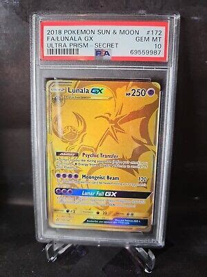 Pokemon Lunala GX 172 156 Secret Rare Ultra Prism PSA 10 EBay