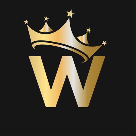 Letter W Crown Logo For Beauty Fashion Star Elegant Luxury Sign