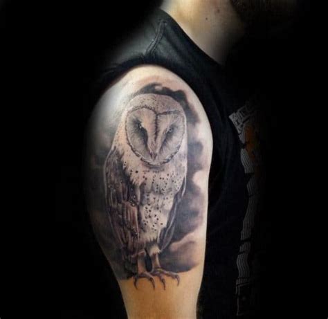 60 Barn Owl Tattoo Designs For Men - Lunar Creature Ink Ideas