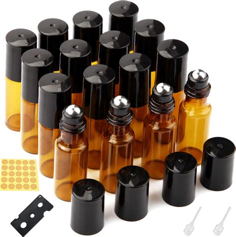 HugeStore 12 Stück 5ml Klein Leer Glasflaschen Ätherisches Öl Flaschen