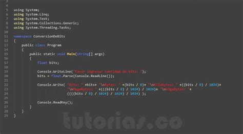 Operadores VisualStudio C Conversion De Bits Tutorias Co