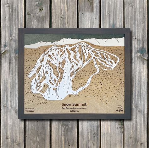 Snow Summit CA Ski Trail Map | 3D Wooden Trail Map Art – Slopes ...