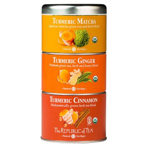 Republic Organic Turmeric Stackable Tea Tin Tea Bags 36ct. - Prestogeorge Coffee & Tea