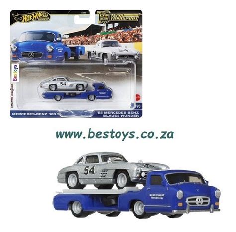 Hot Wheels Car Culture Team Transport Mercedes Benz Sl Sl Blaues Wunder Transporter