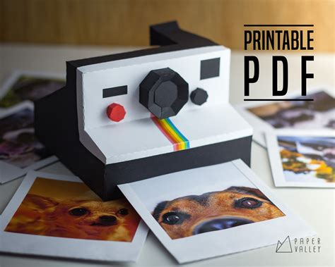 Polaroid Papercraft Diy Plantilla Pdf Imprimible Decoración De Cámara