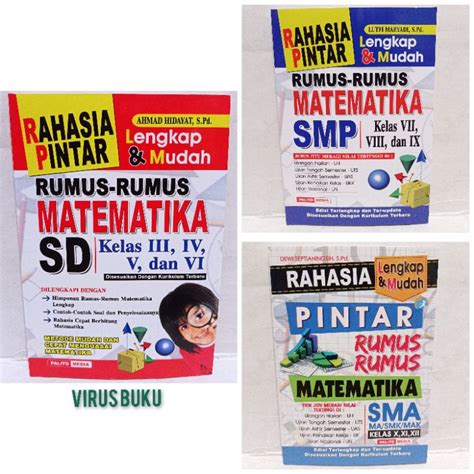 Jual Buku Rahasia Pintar Rumus Rumus Matematika SD Kelas 3 4 5 6