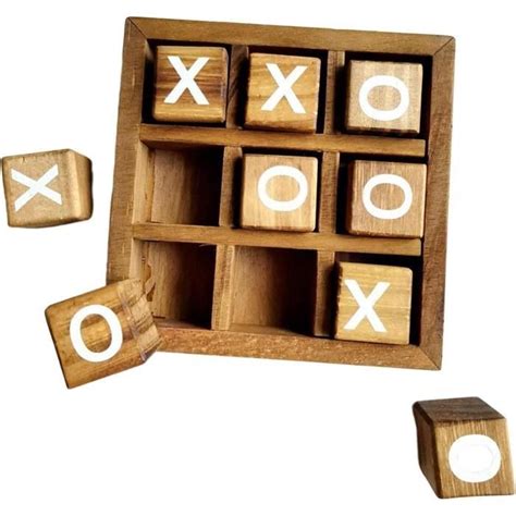 Jeu De Société En Bois Tic Tac Toe Jeux De Société Party Favor Voyage