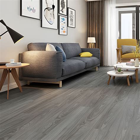 Modern Laminate Plank Flooring Click Lock Light Color Wood Grain Stain