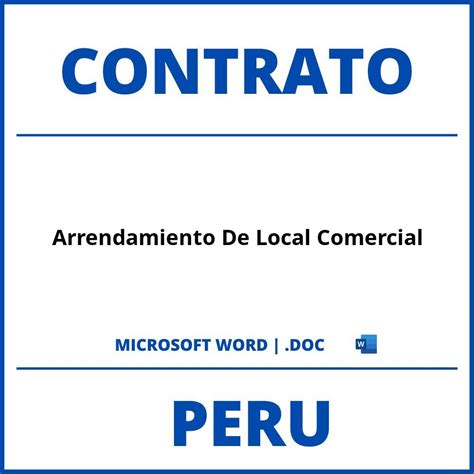 Modelo De Contrato De Arrendamiento De Local Comercial Peru Hot Sex