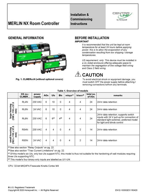 HONEYWELL CENTRA LINE MERLIN NX SERIES INSTALLATION COMMISSIONING