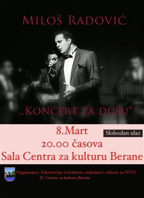 Koncert Milo A Radovi A Poklon Damama Za Mart Grad Koji Volim