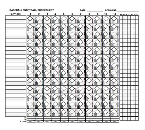 Baseball Score Sheets Printable Pdf Printable Templates