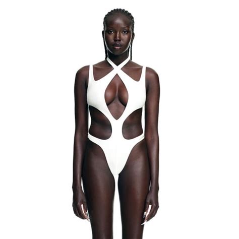 Mugler Swim Mugler X Hm Halterneck Cut Out Swimsuit Poshmark