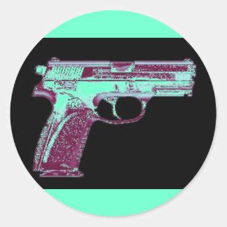 Pink Gun Stickers | Zazzle