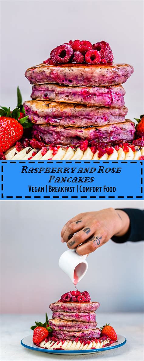 Raspberry Pancakes Vegan Pancakes Pancakes Easy Fluffy Pancakes Breakfast Comfort Foods