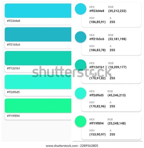 Blue Color Palette Rgb Hex Color Stock Illustration 2289562805 ...