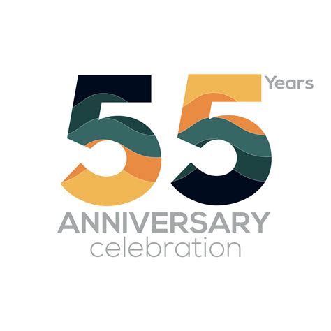 55th Anniversary Logo Design, Number 55 Icon Vector Template.Minimalist ...