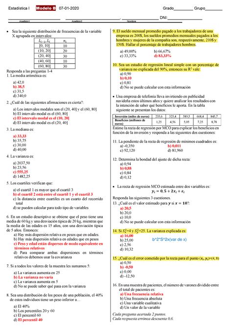 Examen Enero 2020 B Solucion Estadística I Modelo B 07 01 2020