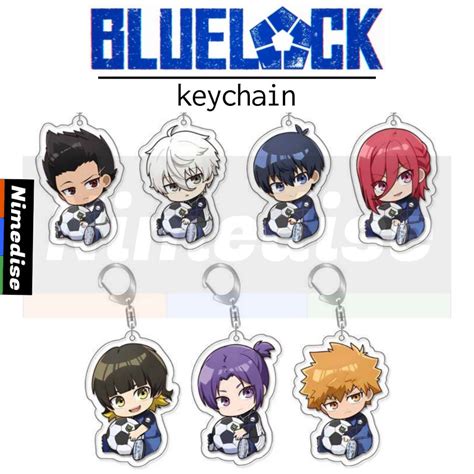 jual gantungan kunci akrilik anime bluelock transparan keychain gift