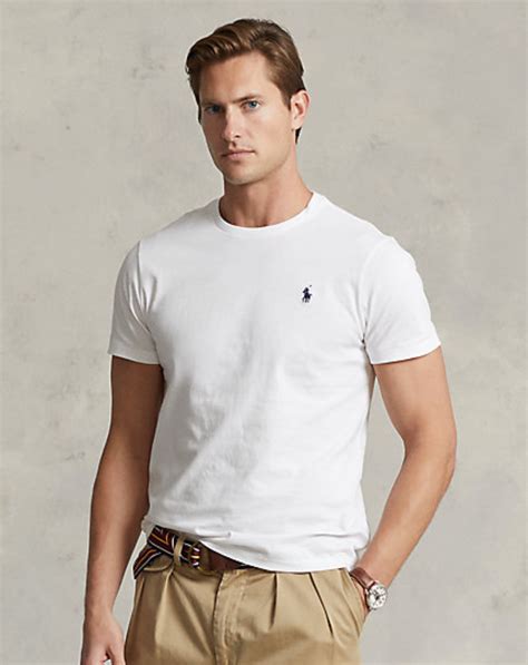 Polo Ralph Lauren Tee Shirt Col Rond Homme Blanc Tailles S Coloris Blanc