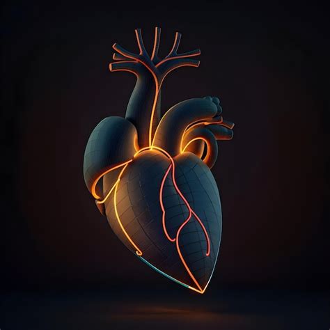 Premium Photo Heart Of Neon Vibrant 3d Human Heart