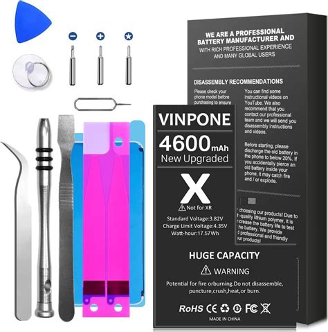 Battery For IPhone X Upgraded 4600mAh Ultra High Capacity New 0 Cycle