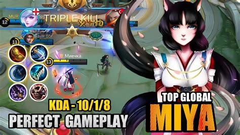 Miya Top 1 Global Gameplay 2021 Miya Best Build And Emblem 2021