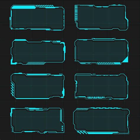 Futuristic Hud Frames User Interface Elements Border Aim Control