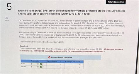 Solved Exercise 19 19 Algo Eps Stock Dividend