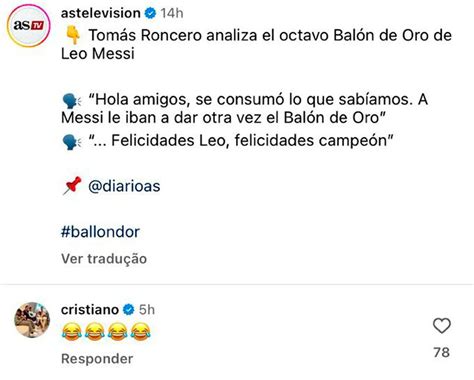 Cristiano Ronaldo Le Dio Me Gusta Y Coment Un Posteo Donde Critican