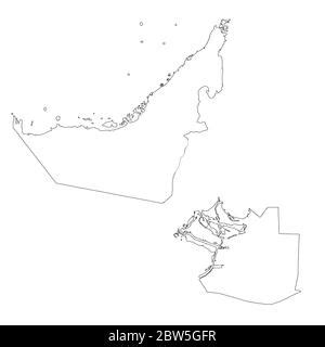 Outline Abu Dhabi United Arab Emirates City Skyline With Modern