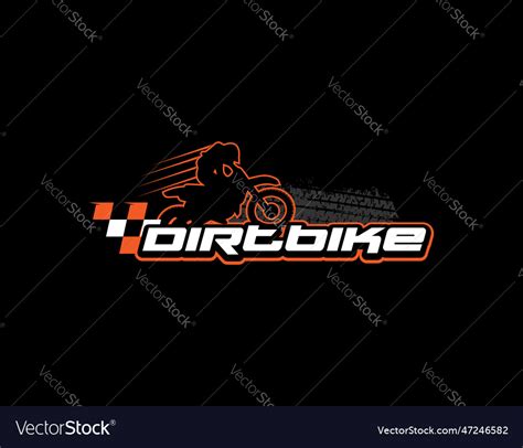 Dirt bike racing with black background logo Vector Image