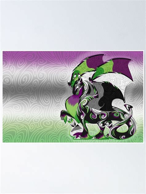 Aro Ace Pride Dragon Poster For Sale By Markaleb Redbubble