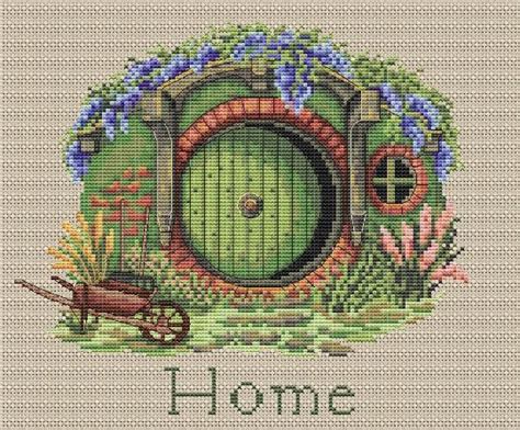 Pattern Cross Stitch Hobbit Hole Summer PDF Instant Digital Inspire