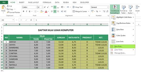 Cara Merubah Warna Otomatis Pada Excel Ide Perpaduan Warna