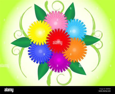 Cultivated Flowers Stock Vector Images Alamy