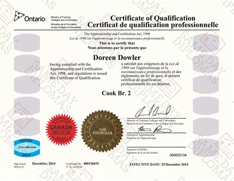 Shop Certificate Red Seal Canada