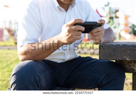 Man Playing Mobile Phone Games Smartphone Stock Photo 2210771557 ...