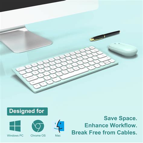 Buy Small Wireless Keyboard and Mouse, Ultra Slim Silent Mini Keyboard with 78 Keys, Space ...