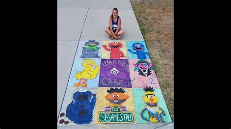 Sesame Street Chalk Art Youtube