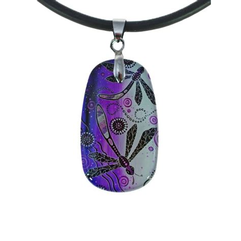 Iron Ore Necklace with Wataarri Dragonfly Artwork by Chernée