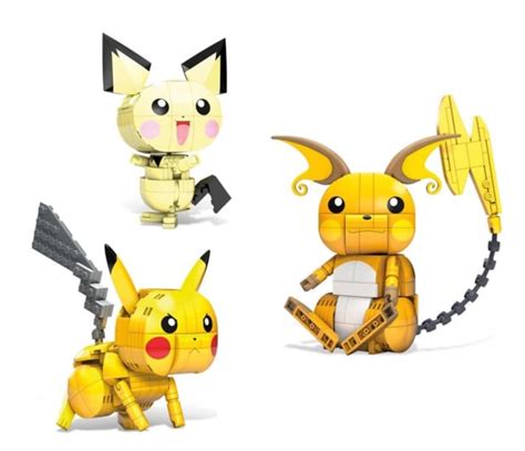 Mega Bloks Mega Construx Pokemon Pikachu Trio Ewolucja 3 Pak Klocki