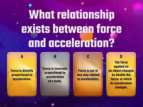 Force Demonstrate The Relationship Between Force And Acceleration Quiz