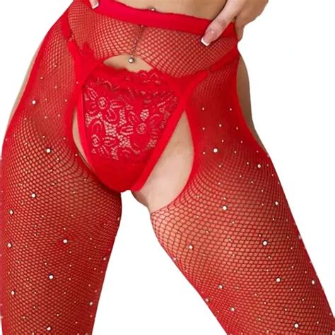 Panty Medias Portaligas De Micro Red Con Strass Brillos Mercadolibre