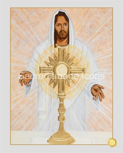 Jesus In The Eucharist Print Sacred Image Icons Etsy