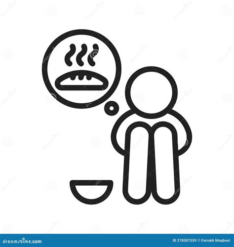 Hunger Icon Vector Image Stock Vector Illustration Of Famine