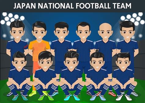 Seleção japonesa de futebol para torneio internacional Vetor Premium